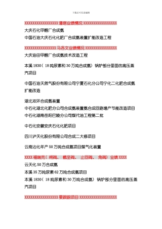 合成氨工艺和项目模板