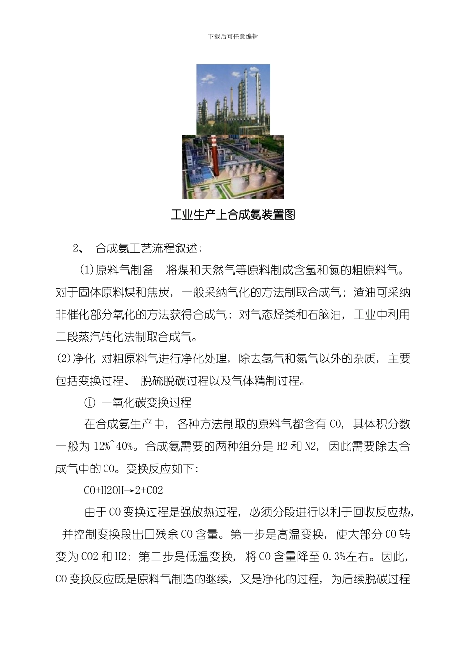 合成氨的工艺流程模板_第2页