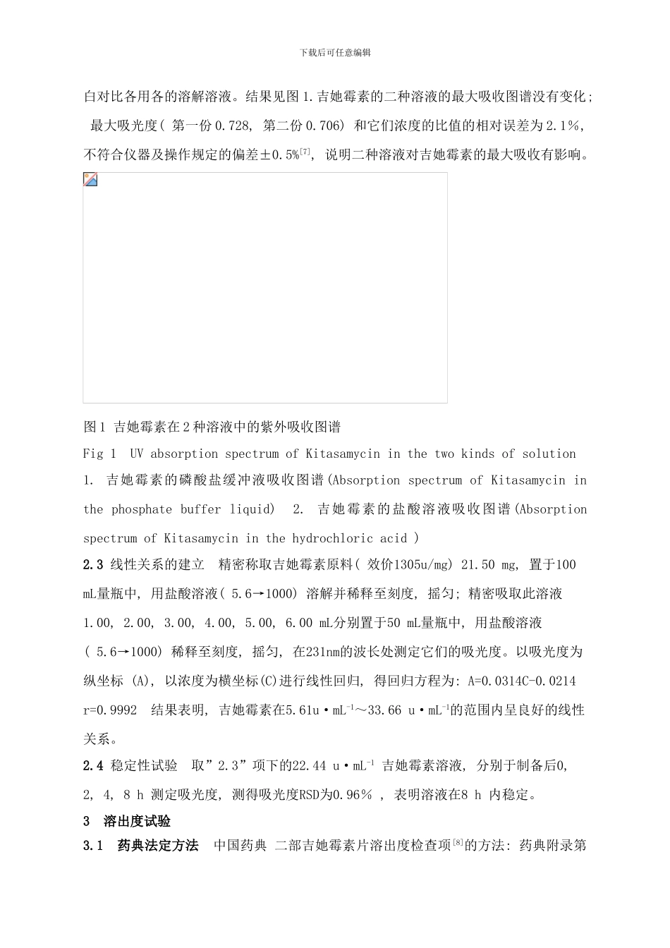 吉他霉素片溶出度检查的再研究样本_第3页