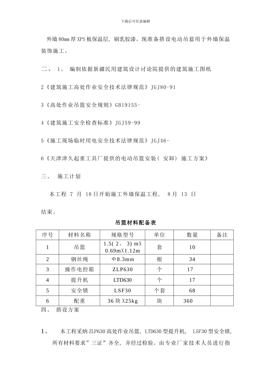 吊篮安全专项方案样本_第2页