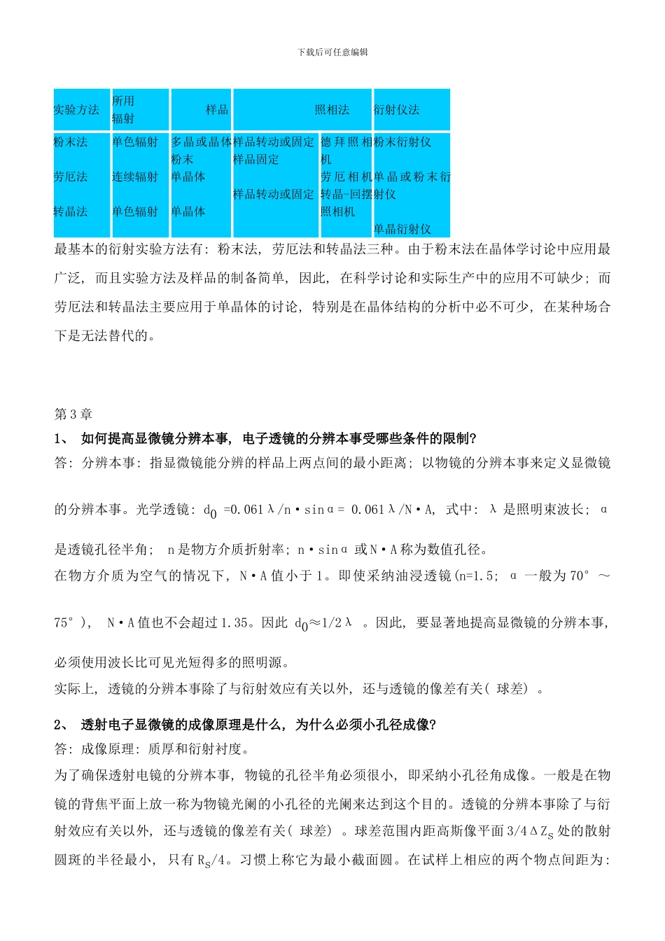 同济大学材料研究方法材料研究方法课后习题答案样本_第2页