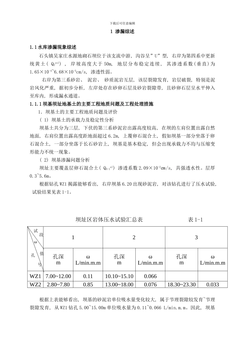 吴家河水库灌浆设计说明样本_第1页