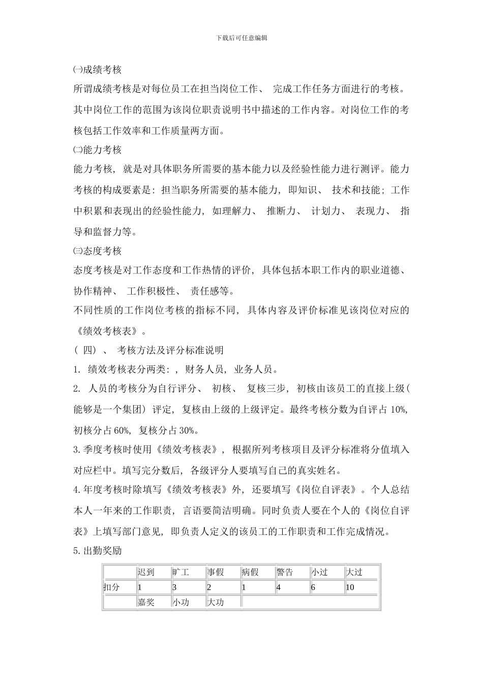 员工考核激励方案样本_第2页