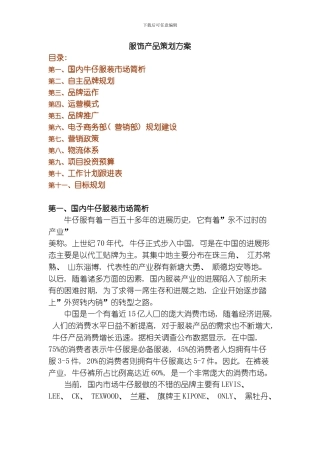 品牌策划和推广方案模板