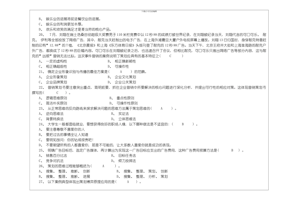 商务策划复习题模板_第3页