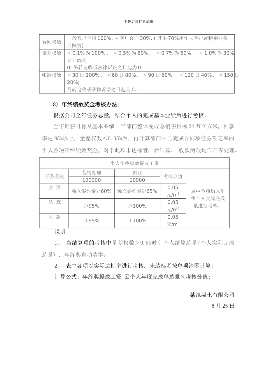 商品混凝土销售业绩提成方案样本_第3页