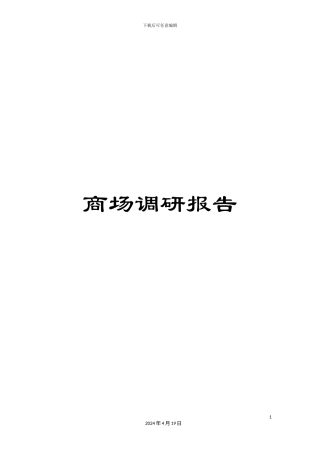 商场调研报告