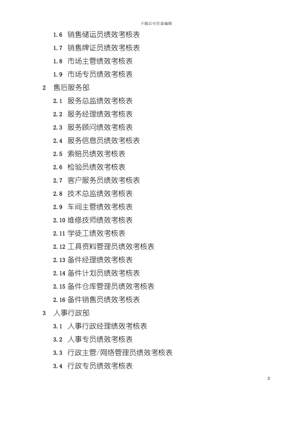 商贸有限公司员工绩效考核表模板_第3页