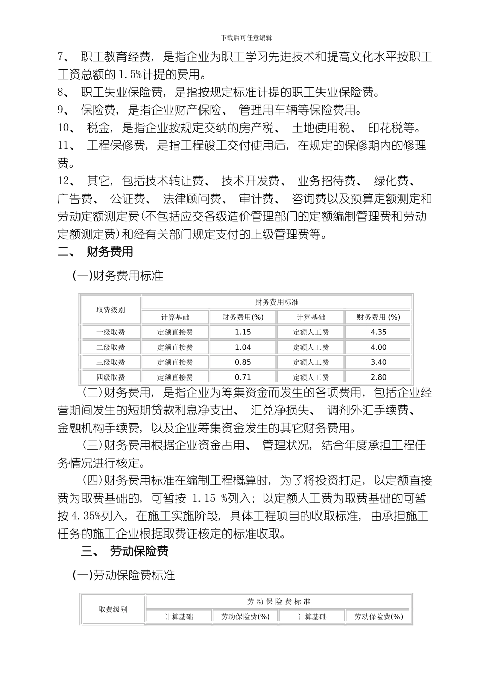 四川省定额建设工程费用定额总说明模板_第3页