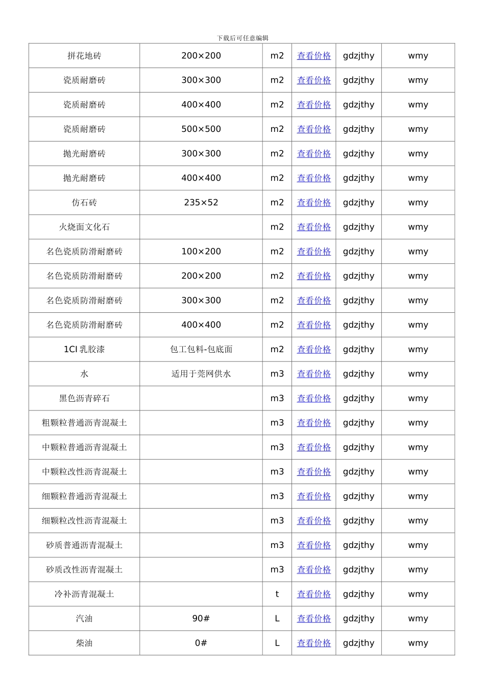 四平信息价最新最全四平工程造价信息网信息价下载造价通模板_第3页