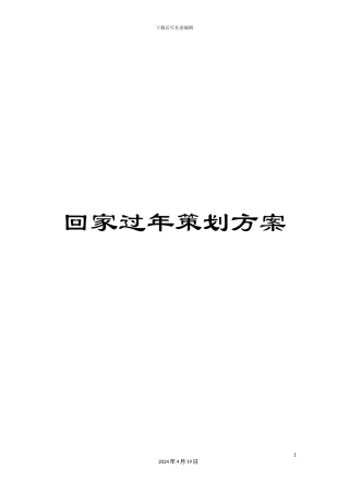 回家过年策划方案