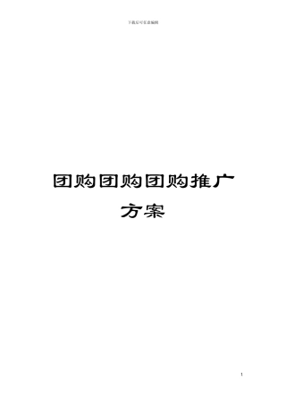 团购团购团购推广方案