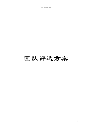 团队评选方案