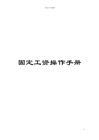 固定工资操作手册