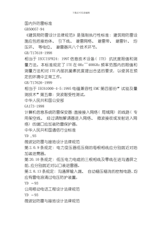 国内外防雷标准模板