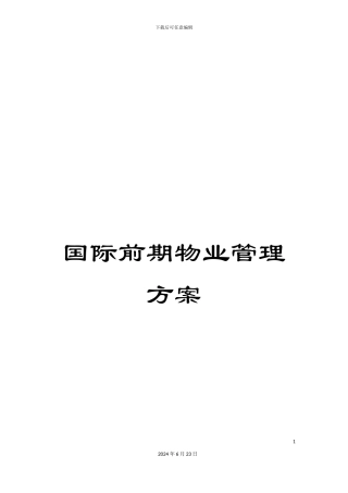 国际前期物业管理方案