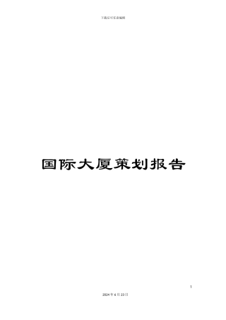 国际大厦策划报告