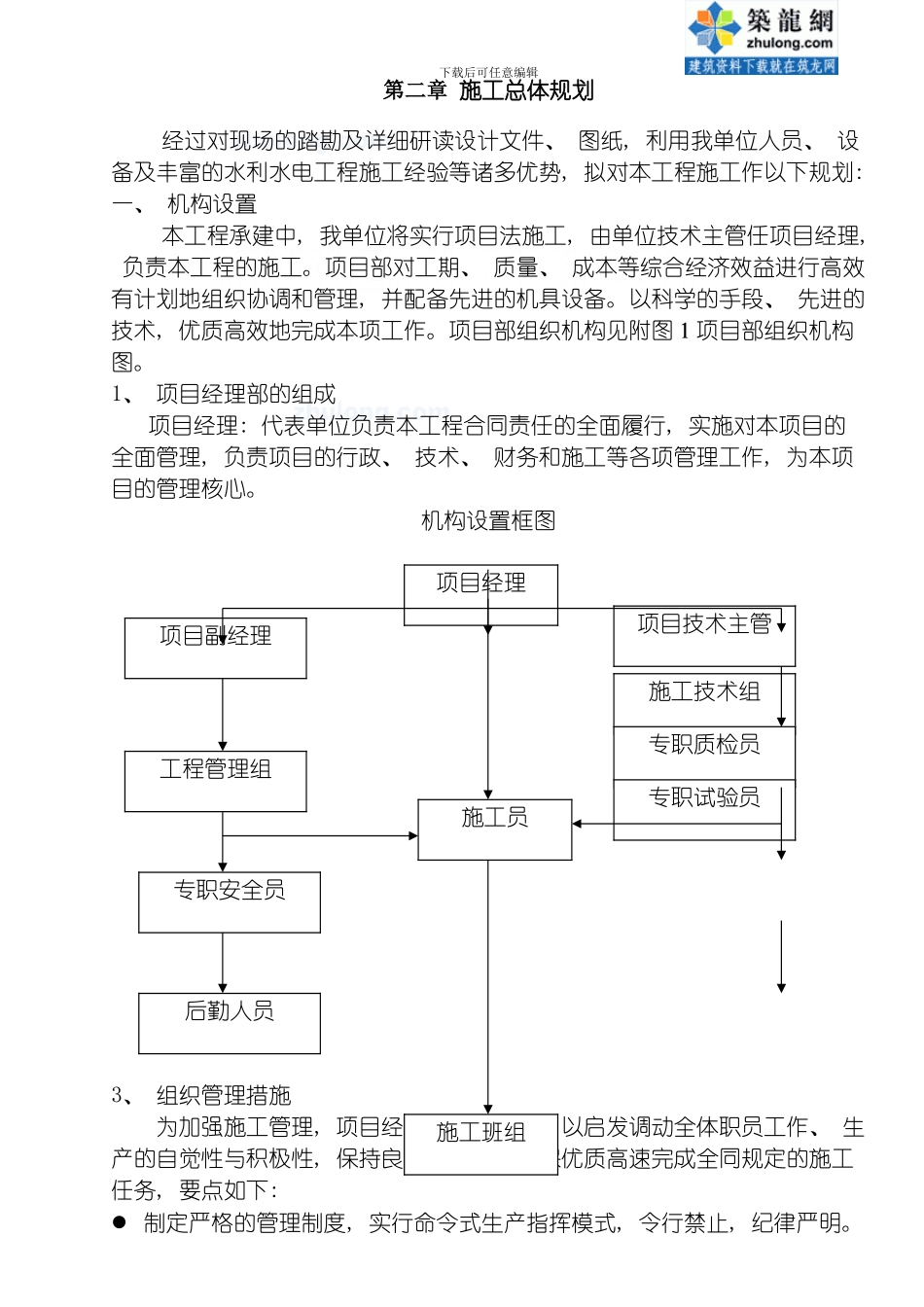 土地整理项目施工组织设计农田水利模板_第3页