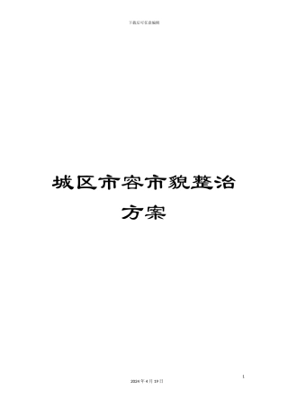 城区市容市貌整治方案