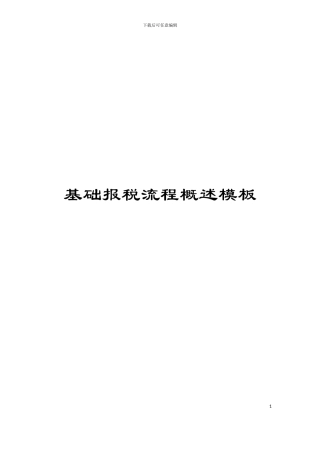 基础报税流程概述模板