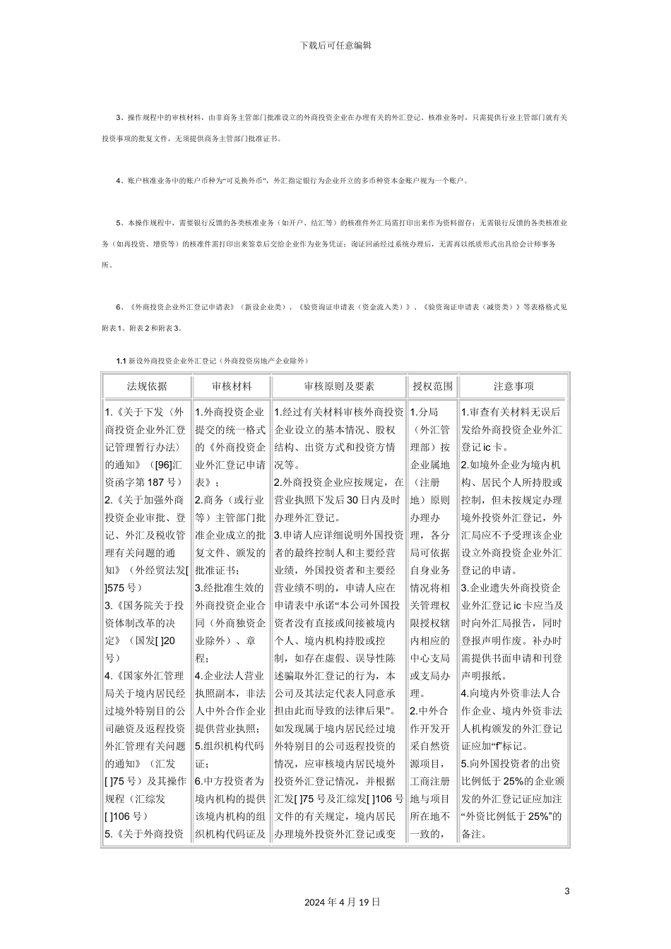 外商直接投资外汇业务操作规程系统版_第3页