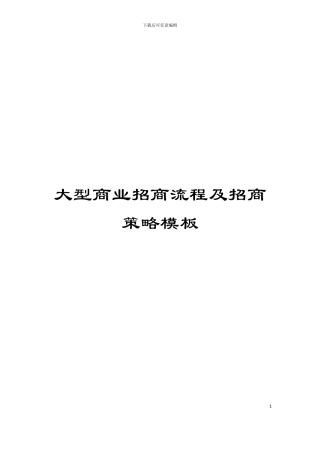 大型商业招商流程及招商策略模板