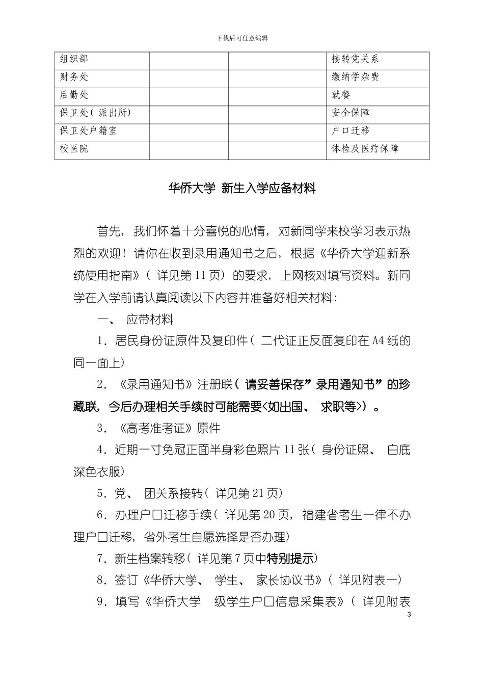 大学新生入学流程通知模板_第3页