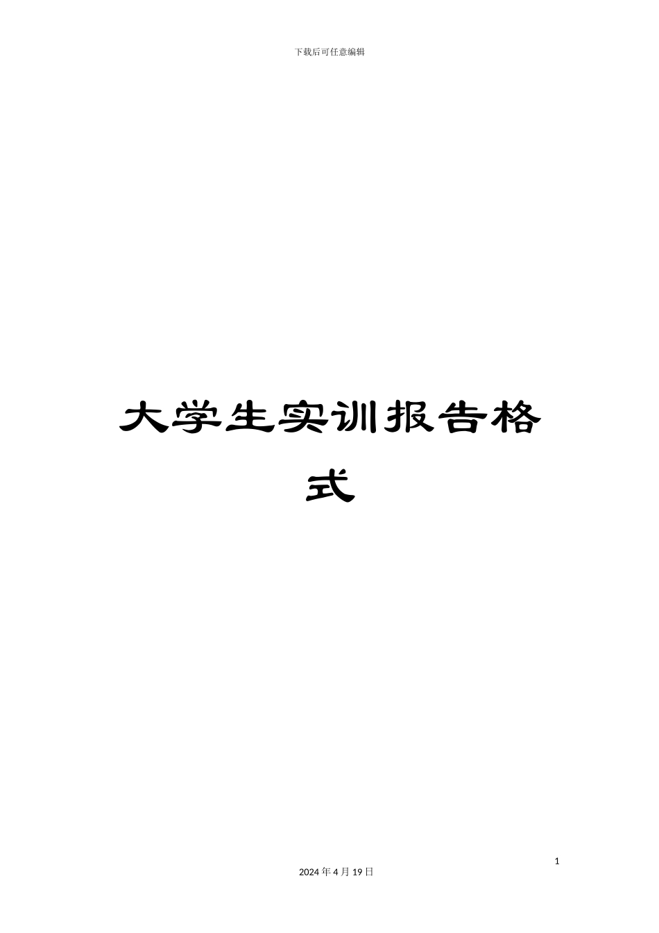 大学生实训报告格式_第1页