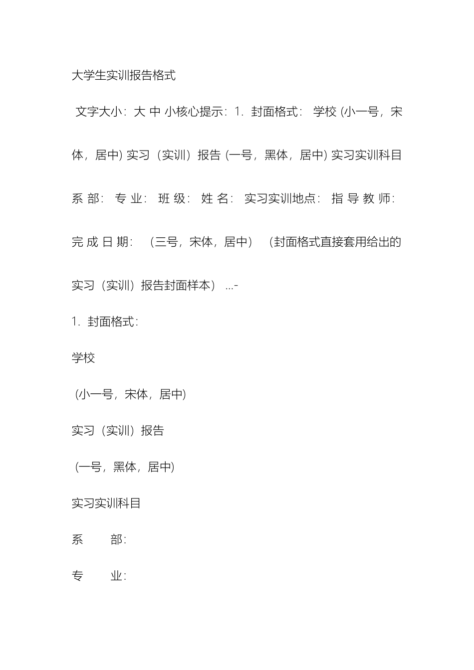 大学生实训报告格式_第2页