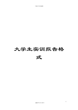 大学生实训报告格式