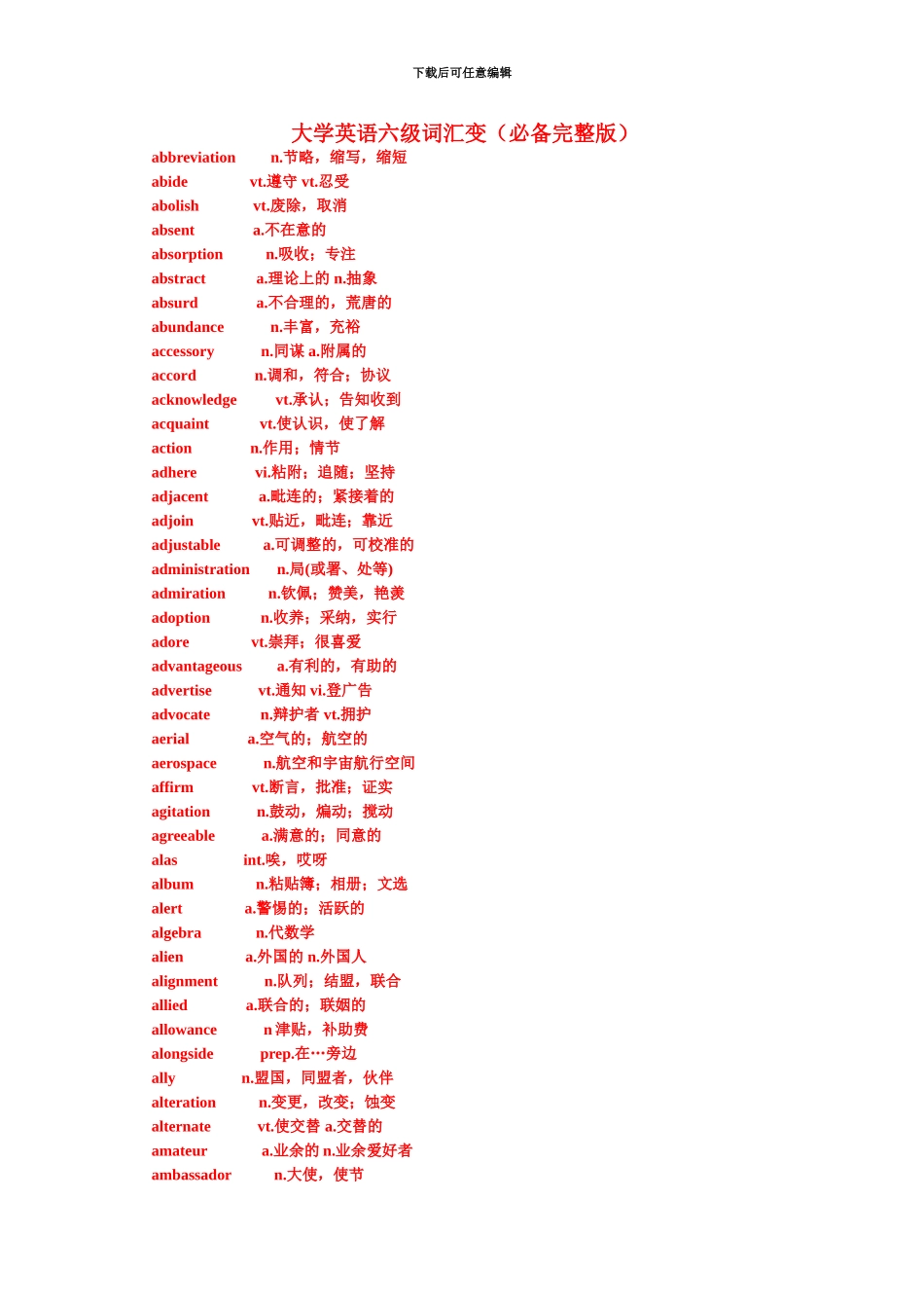 大学英语六级词汇变必备_第2页