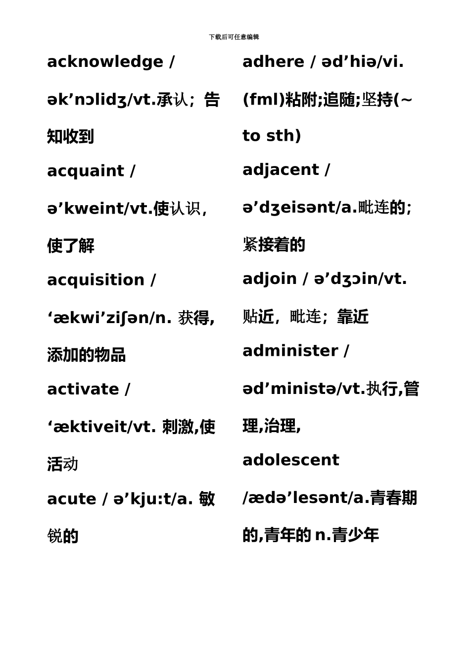 大学英语六级词汇表带音标完美打印版_第3页