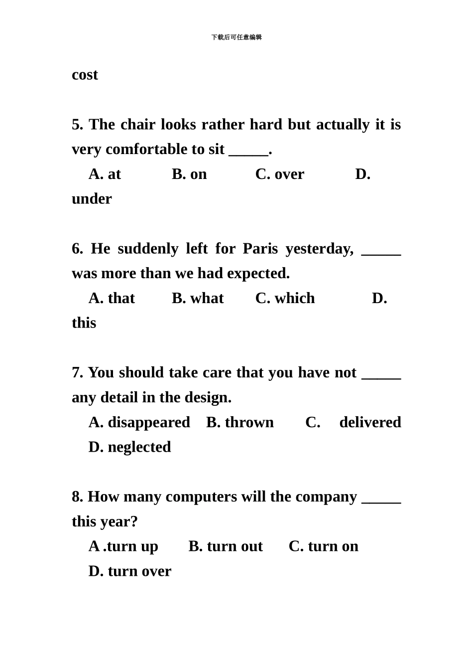 大学英语四级1000道词汇考题_第3页