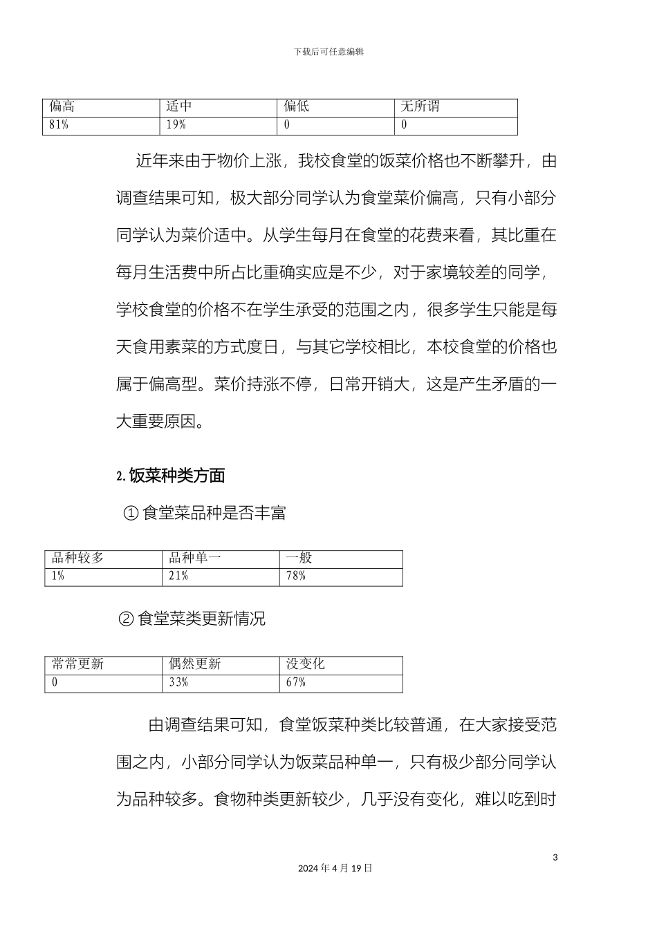 大学食堂研究中期检查报告_第3页