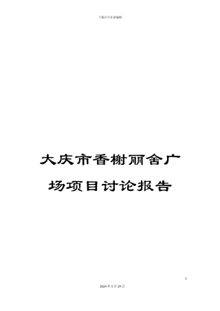 大庆市香榭丽舍广场项目研究报告