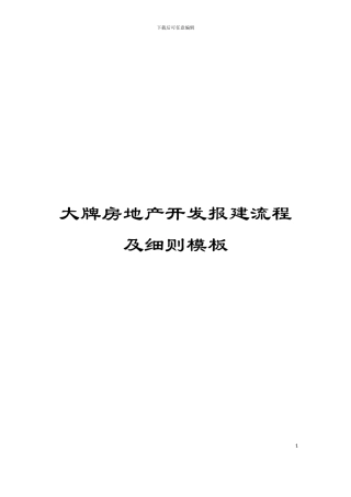 大牌房地产开发报建流程及细则模板