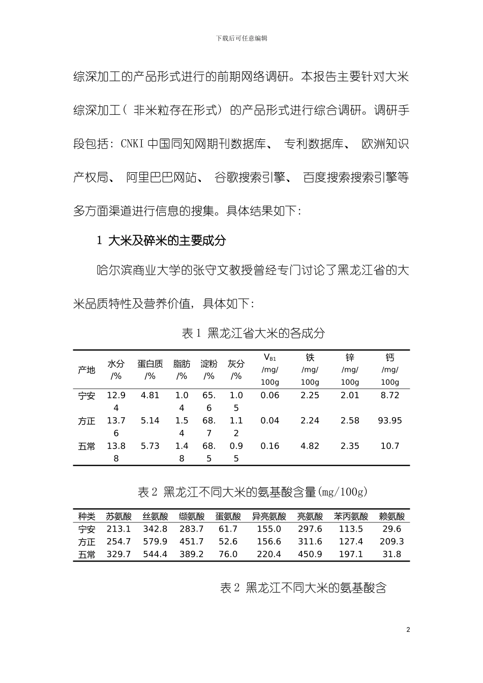大米综深加工产品调研报告模板_第2页