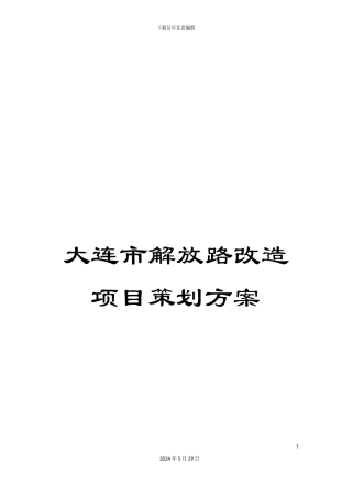 大连市解放路改造项目策划方案