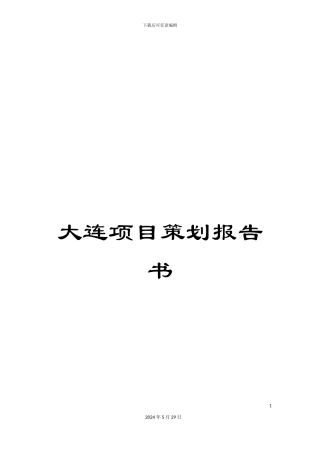 大连项目策划报告书