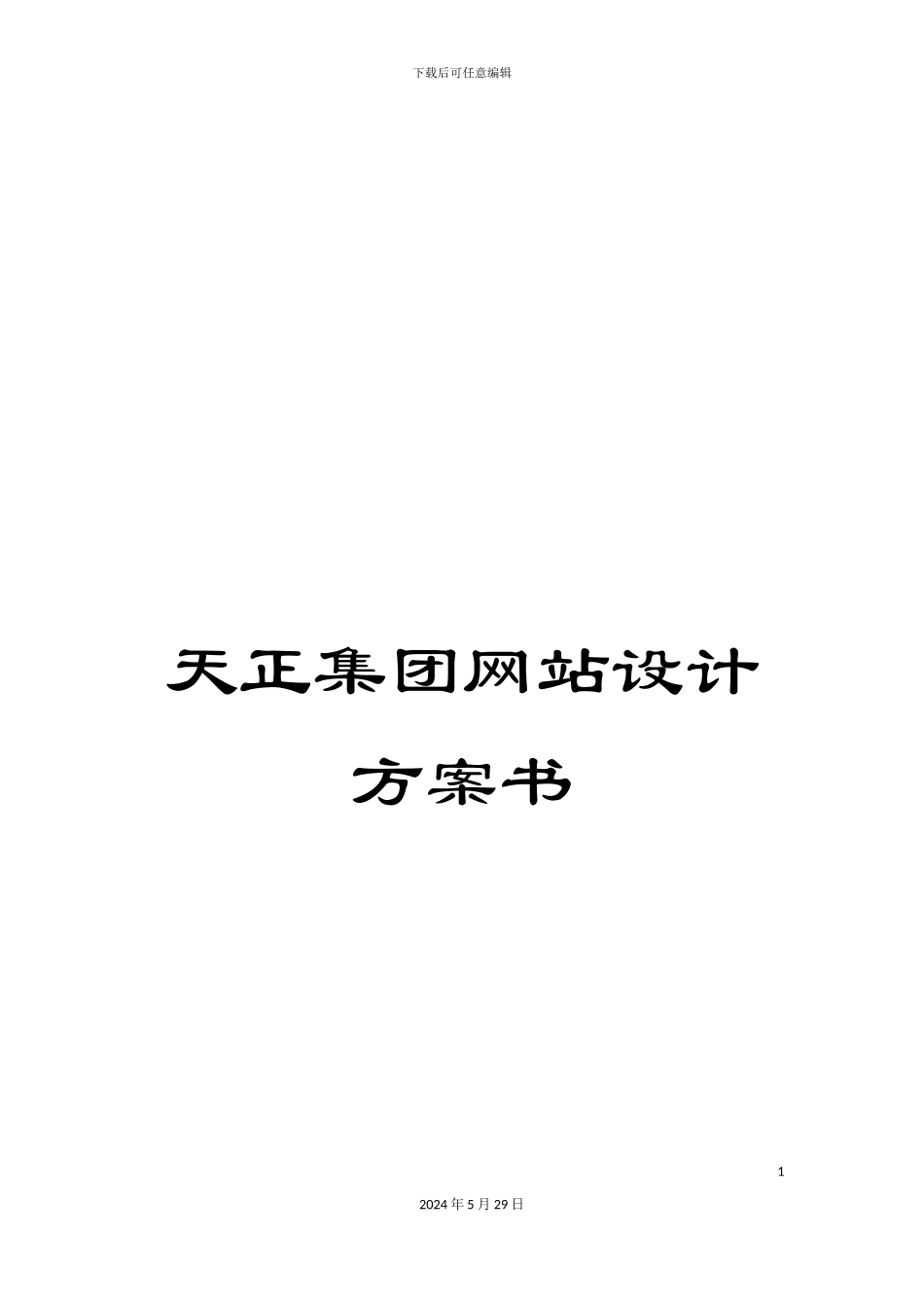 天正集团网站设计方案书_第1页