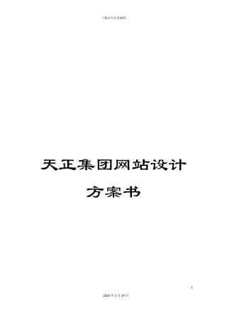 天正集团网站设计方案书