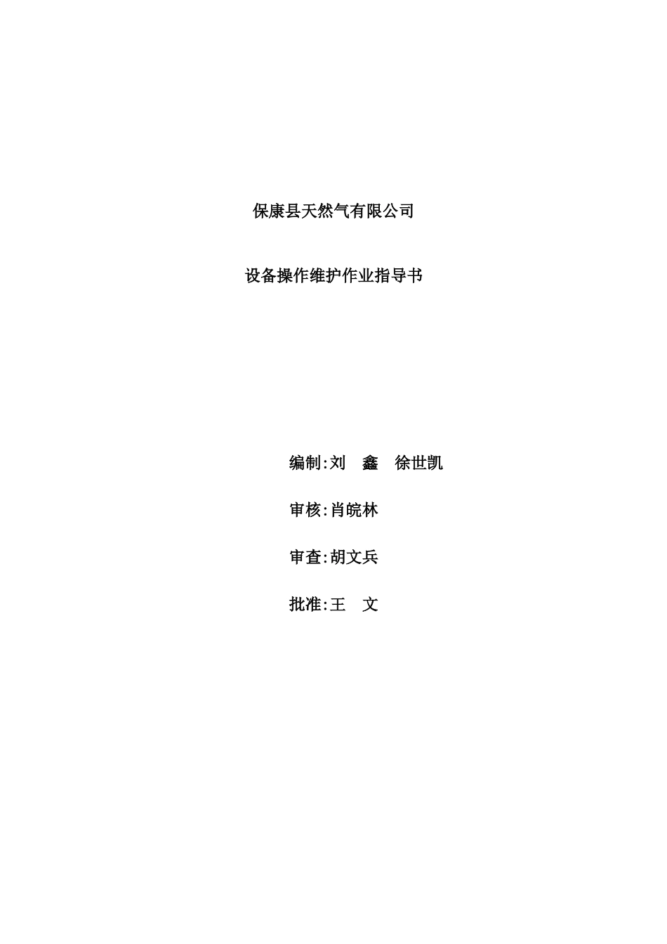 天然气有限公司设备操作维护作业指导书_第2页