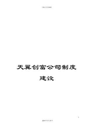 天翼创富公司制度建设