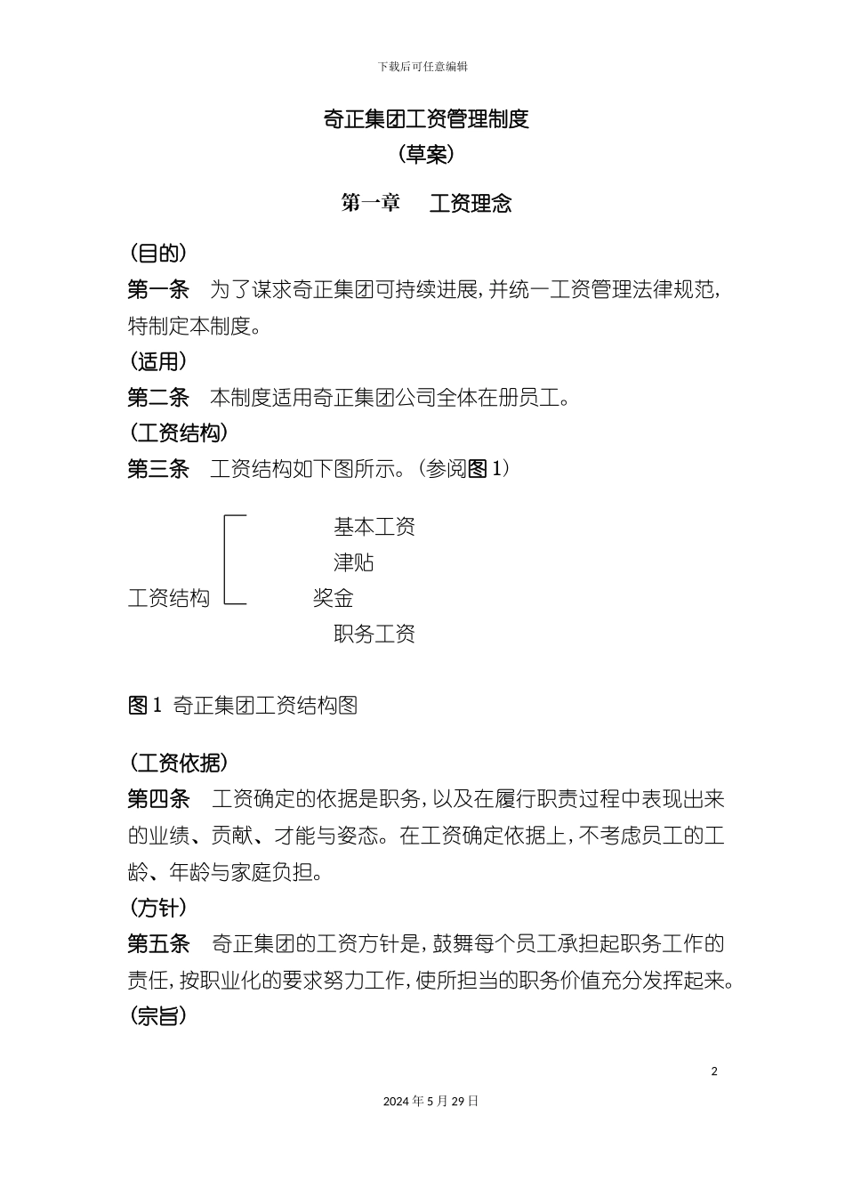 奇正集团工资管理制度_第2页