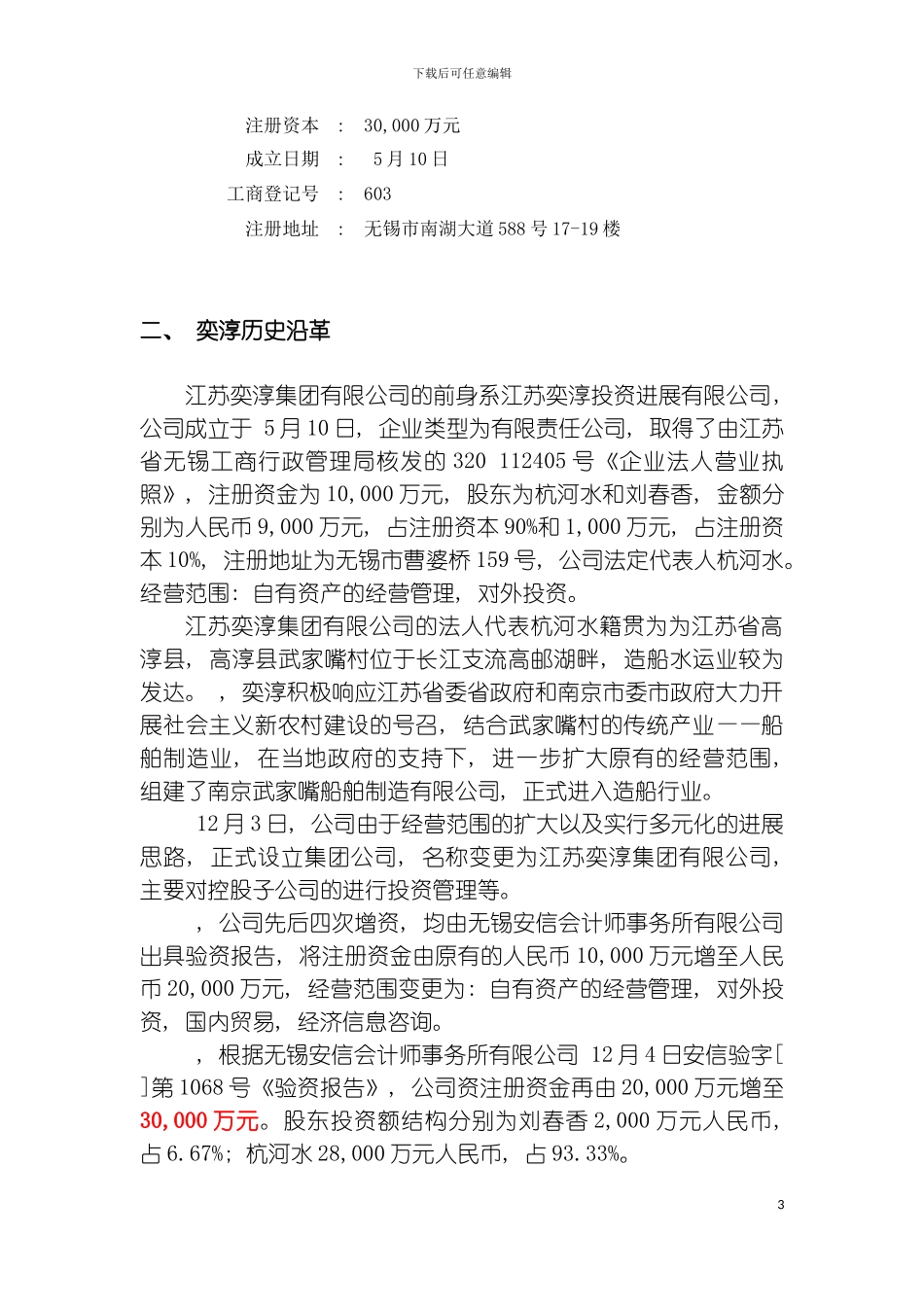 奕淳集团尽职调查报告模板_第3页