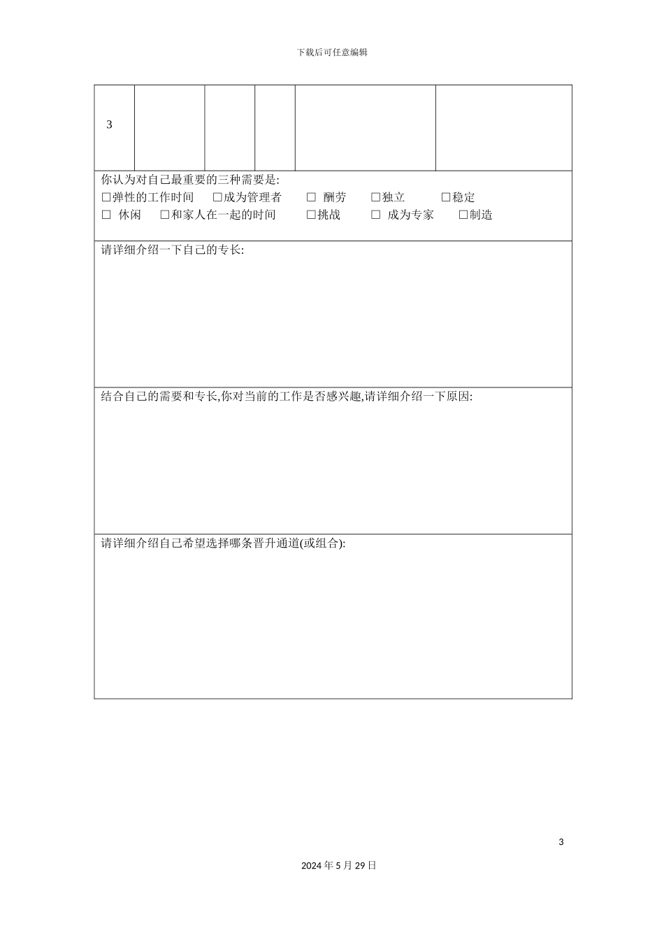 奥康集团员工职业发展规划表_第3页