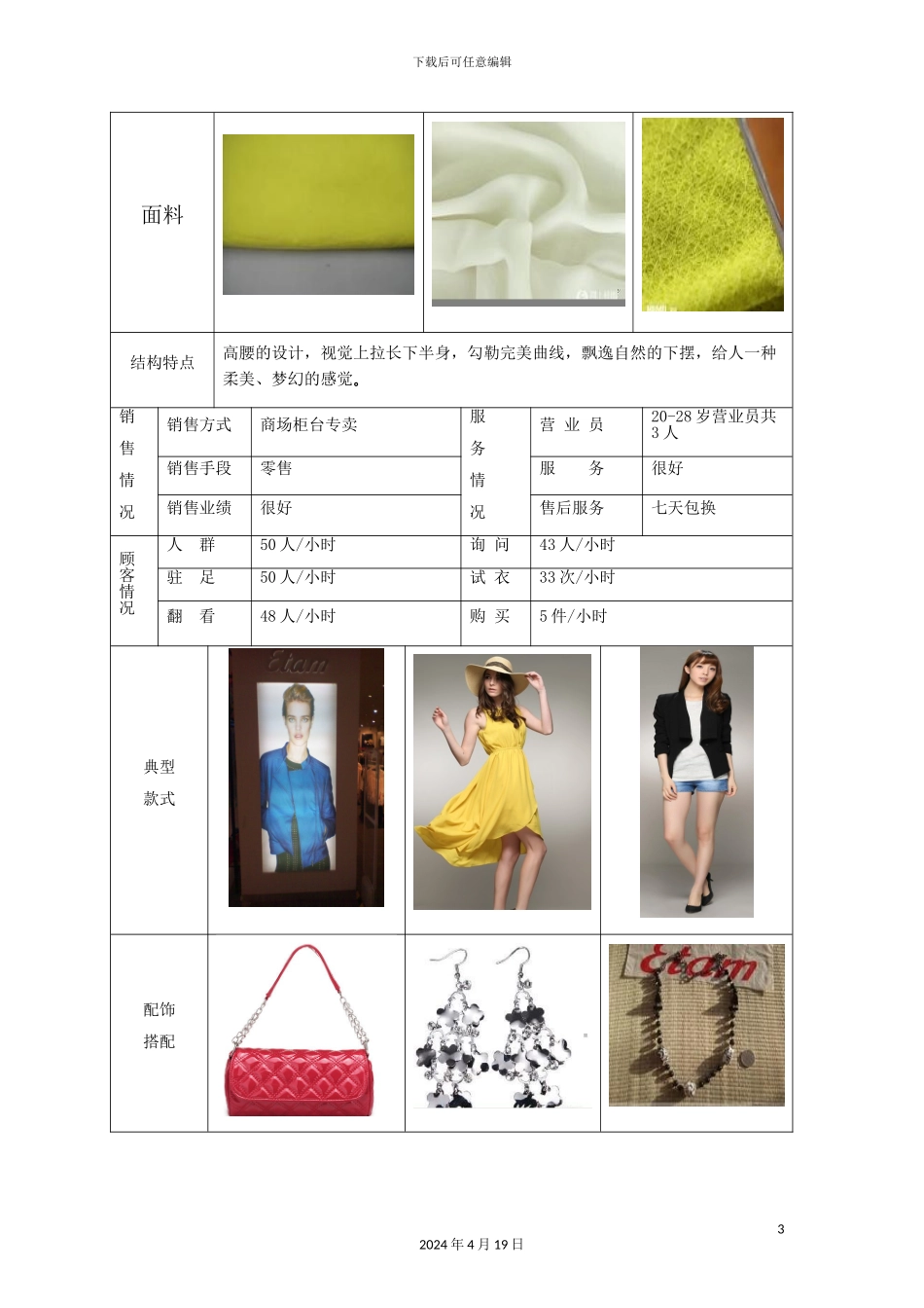 女装品牌调查报告表_第3页