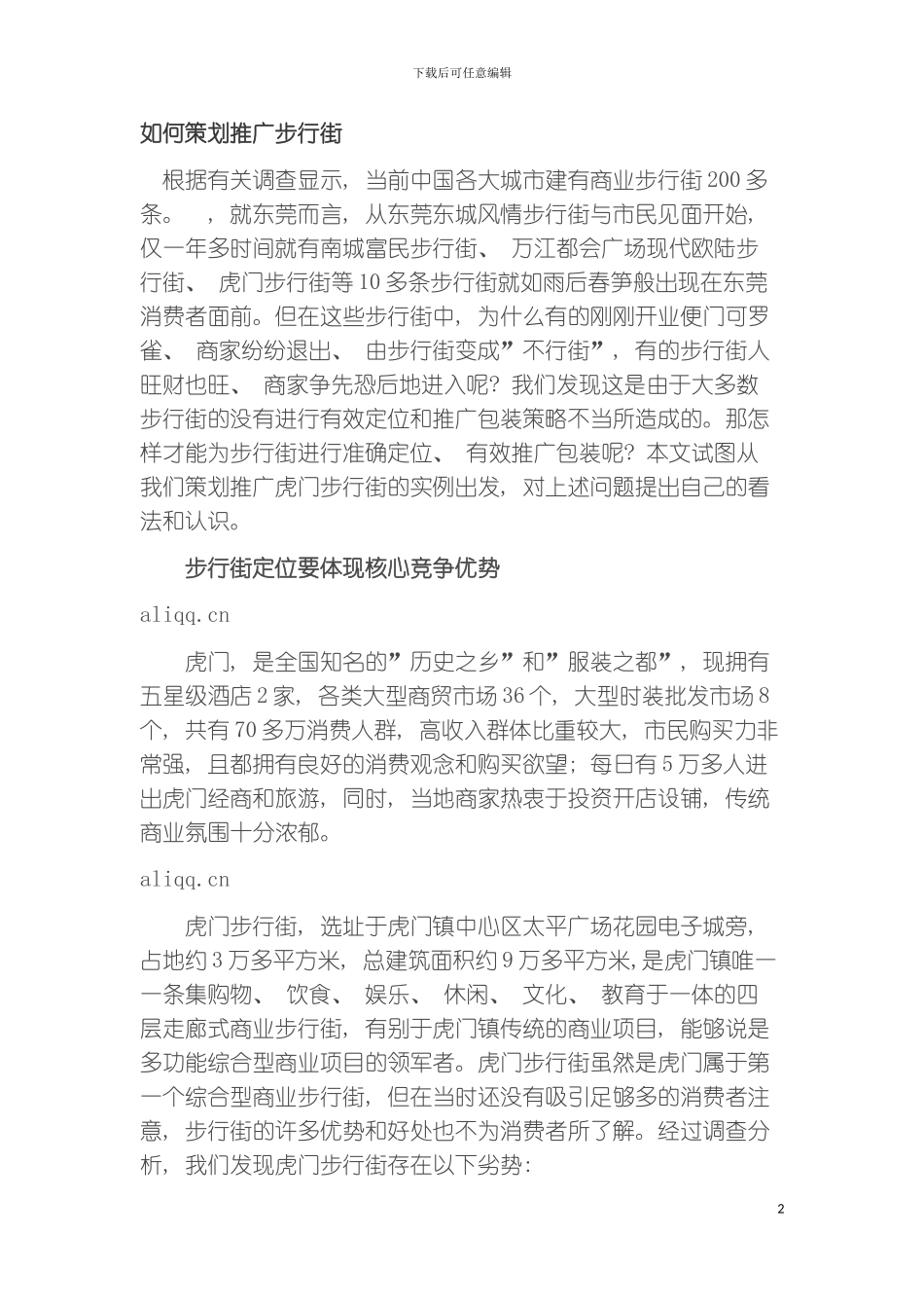 如何策划推广步行街模板_第2页