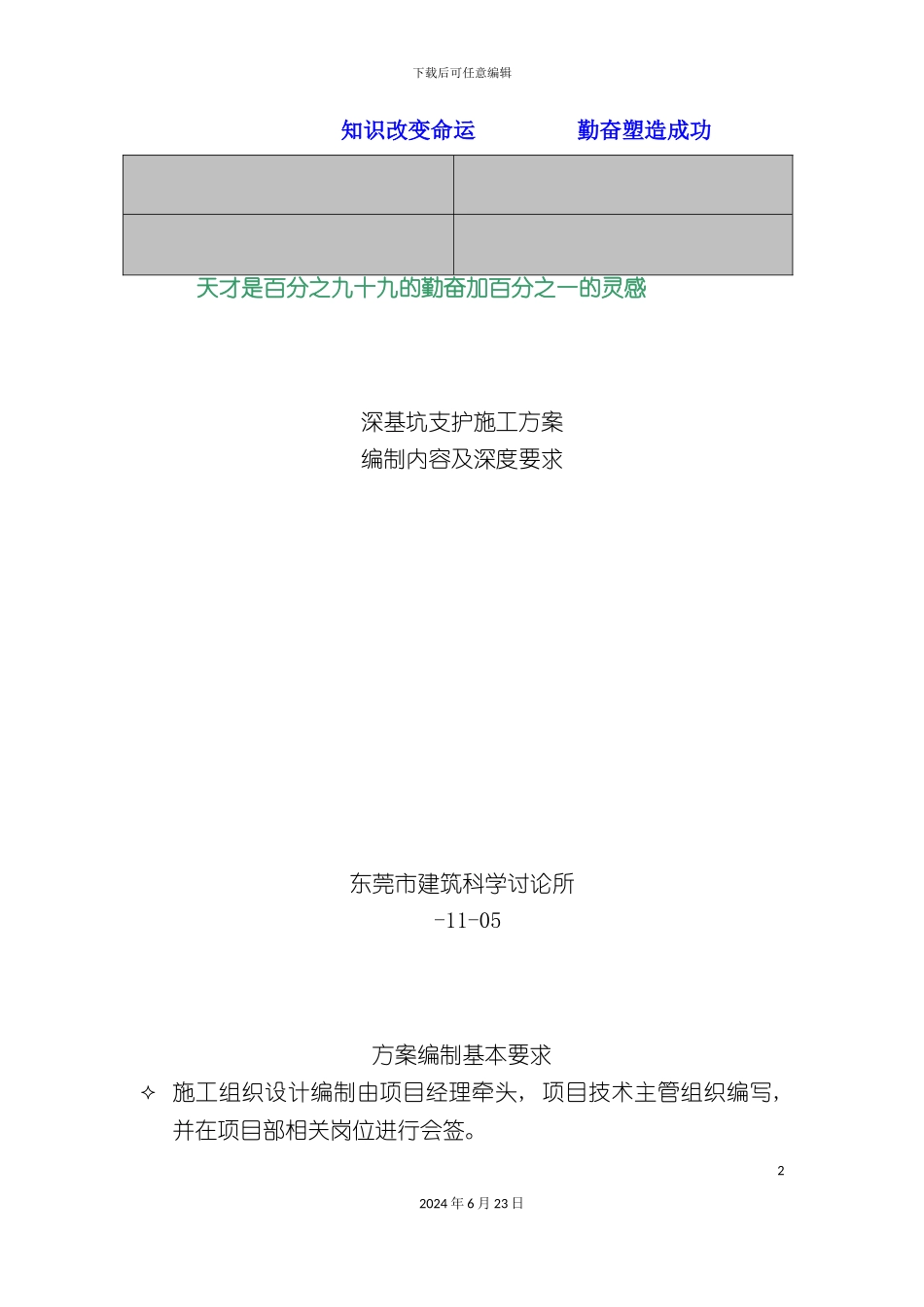 学习资料大全深基坑支护施工方案_第2页