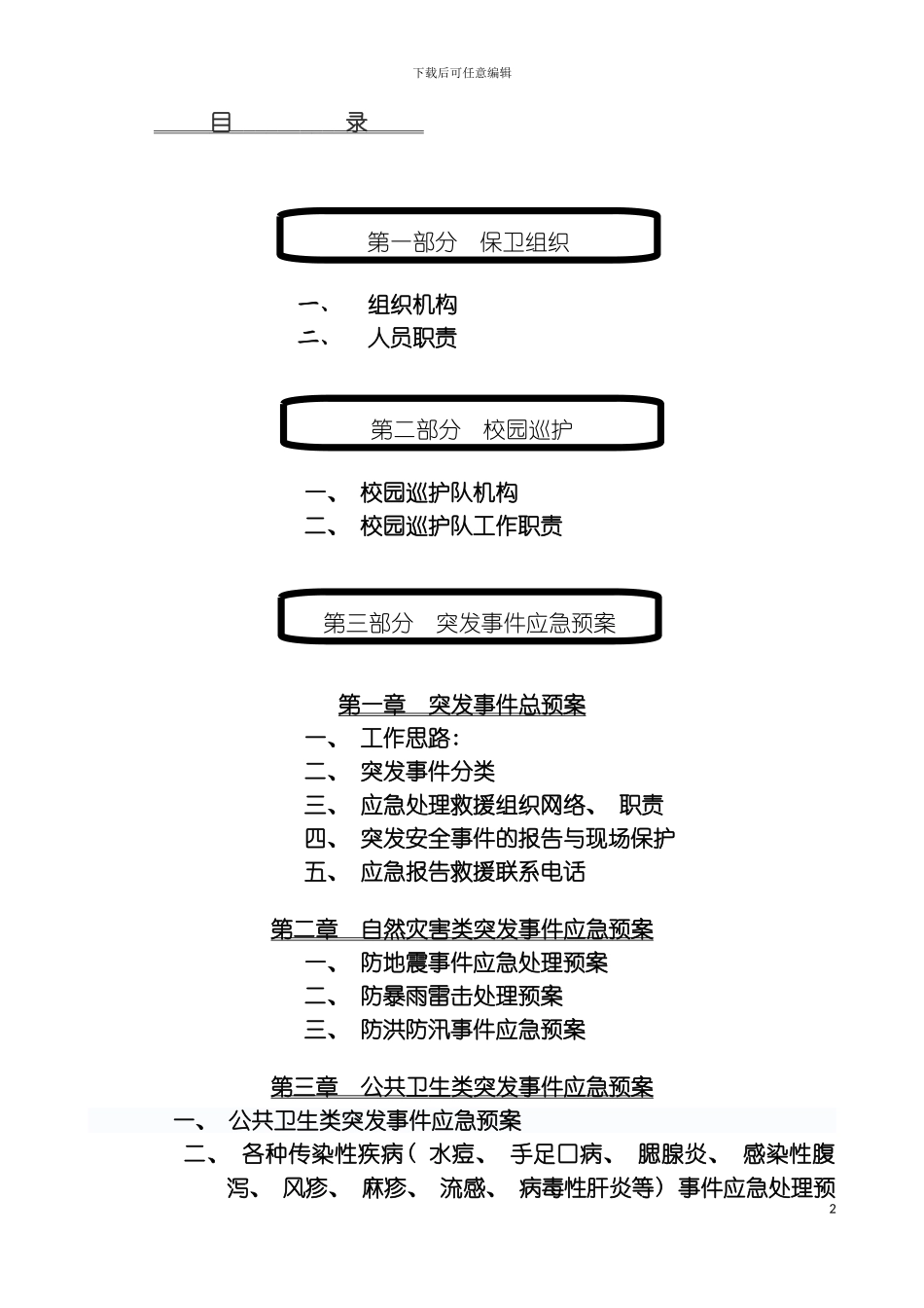 学校突发安全事件应急处理预案模板_第2页